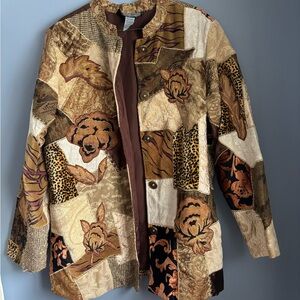 Patchwork Women's Blazer - Multicolor